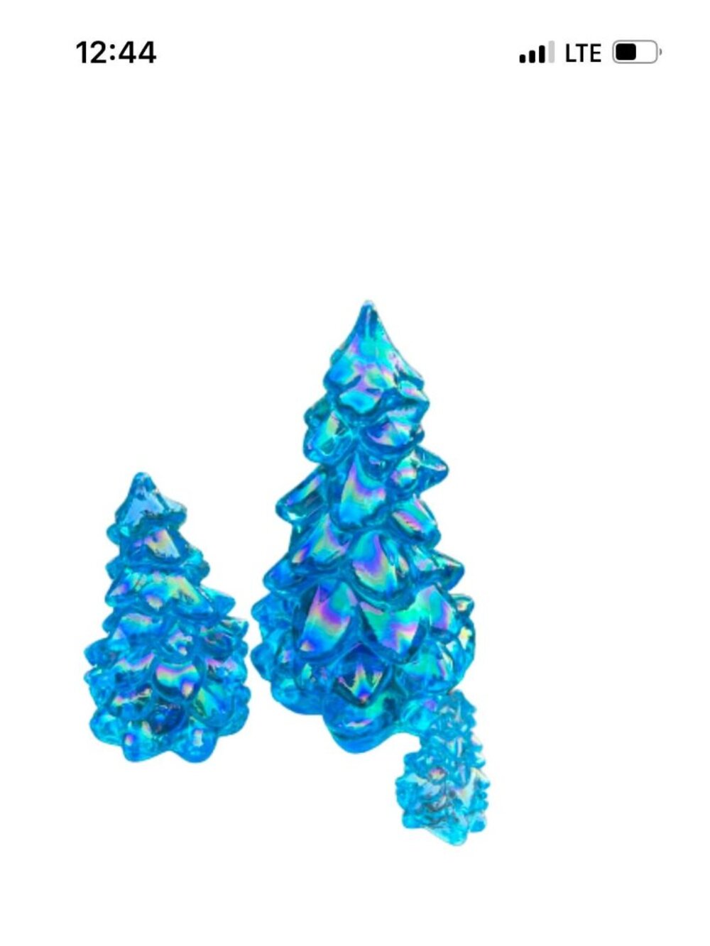Christmas Holiday Tree Buffett Blue Carnival Glass Mosser USA  Triple